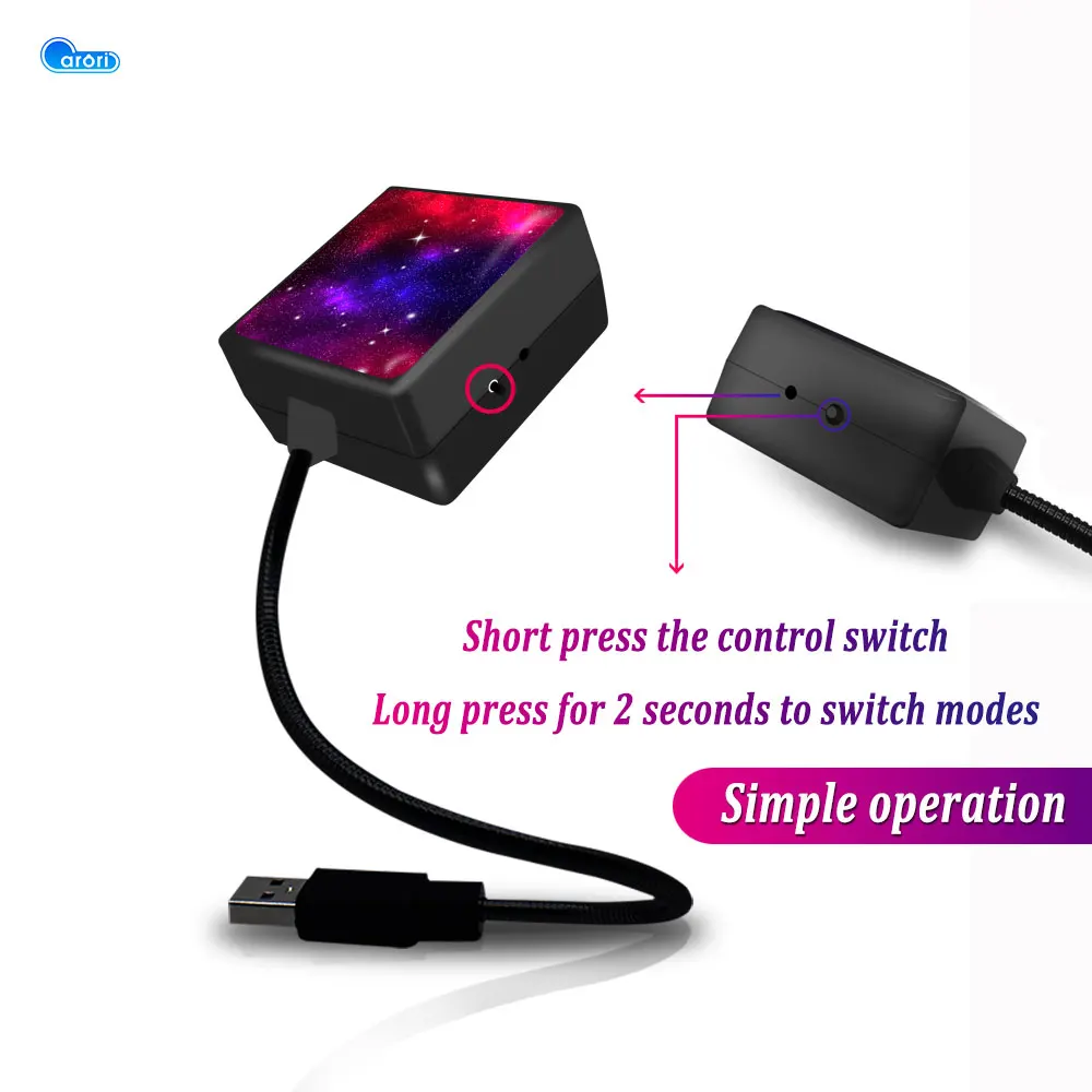 

LED Lamp Car Roof Star Light Projector Decorative Starry Sky Light 360 Rotating Atmosphere Lights Ambient Lamp Car accessories