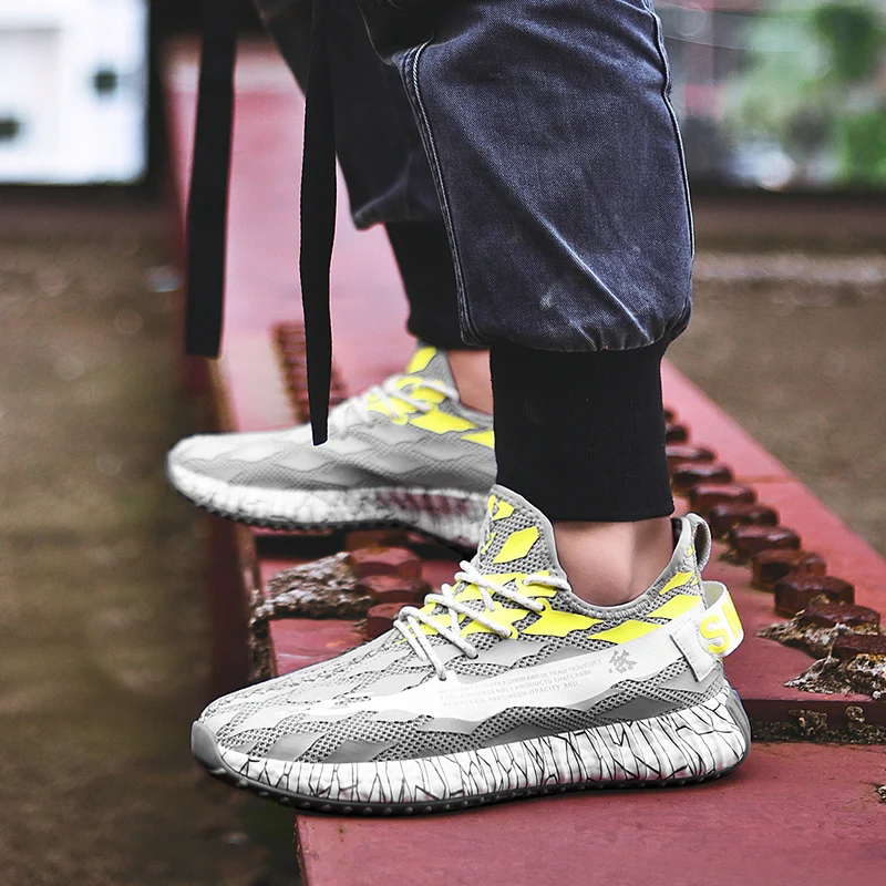 

Men Sneakers Mesh Breathable Running Sport Shoes Male Lace Up Non-slip Men Low Athletic Sneakers Casual Men Shoes Made In China