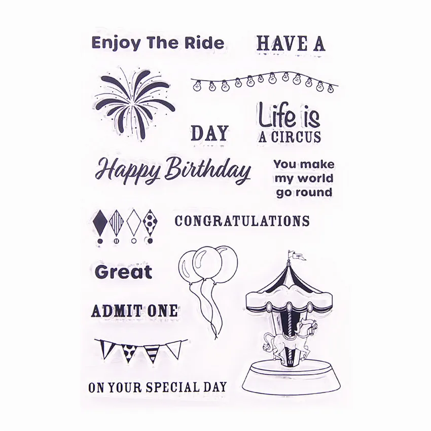 Прозрачные силиконовые штампы в виде карусели 10 5x15 см|Штампики| |