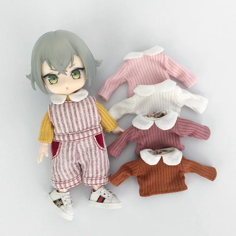 

New Ob11 Doll Clothes Kawaii Collared top Suit 1/12 Doll House 16cm BJD GSC Obitsiu 11 Universal Accessory