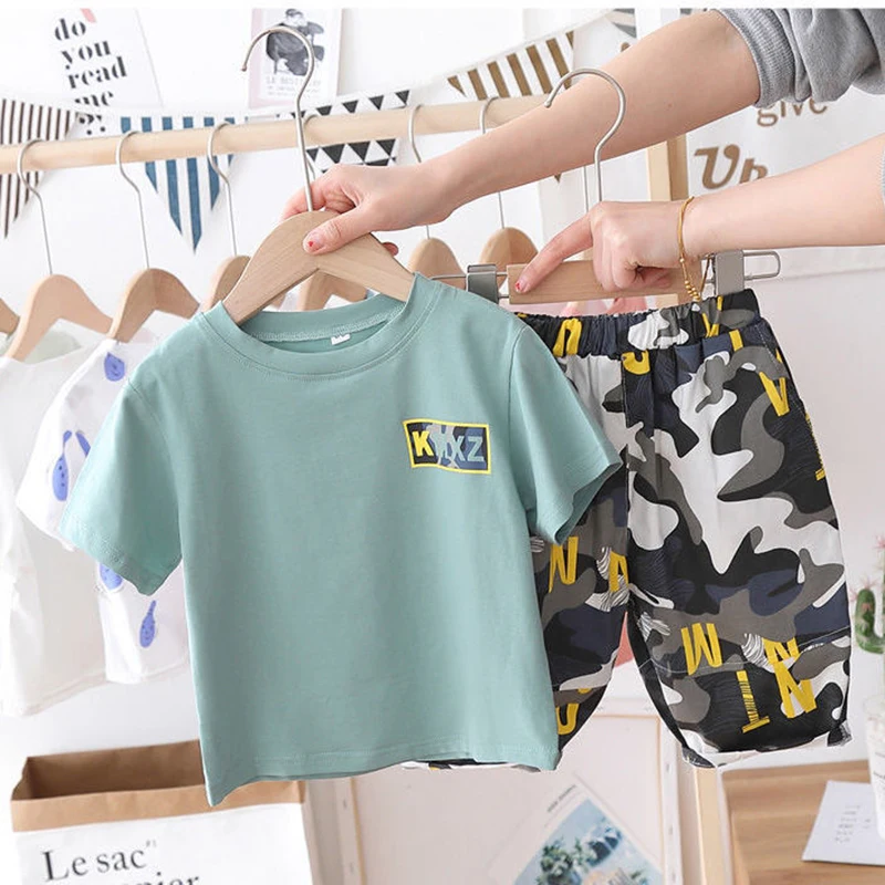 

Bear Leader Kids Boys Summer Clothing Fashion Children Casual Clothes T-Shirt And Camouflage Shorts Outfits Baby Wholesale Suits