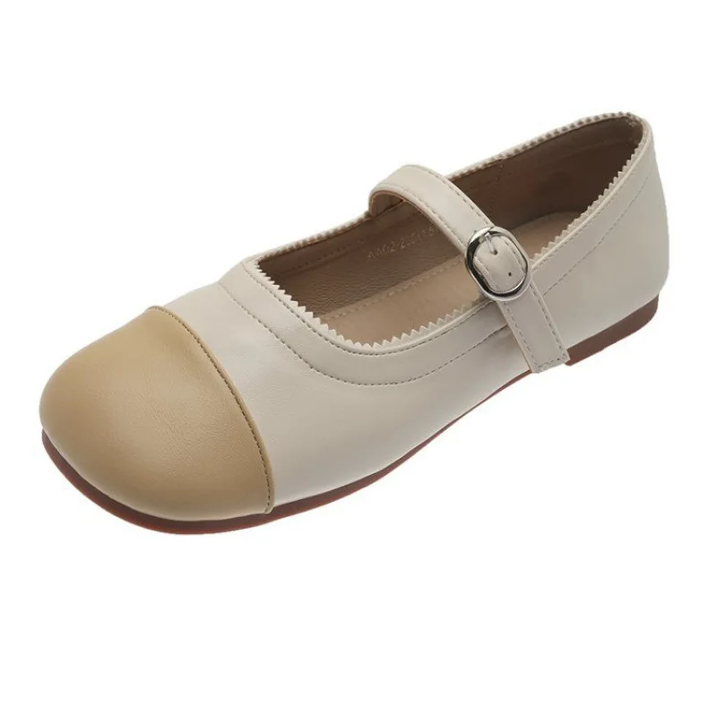 

Women Casual Flat Shoes 2021 Spring Autumn Flat PU Leather Ballet Pointed Toe Flats Ladies Shoes Loafers 35-40 Luxury Designer