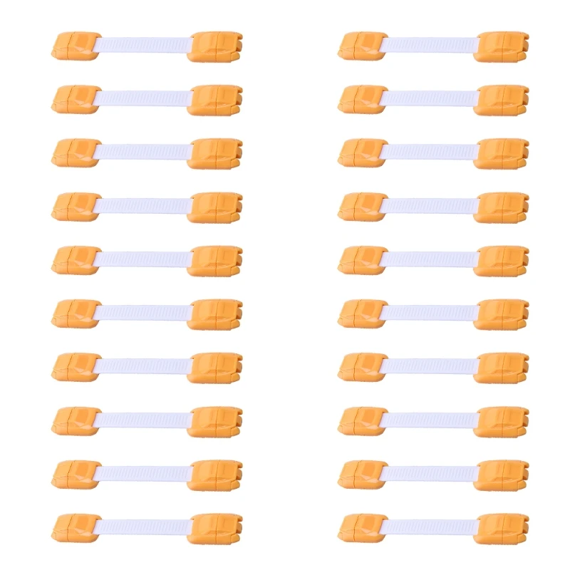 

20 Pcs Children Safety Cabinet Locks Soft Strap Drawer Locks for Door Cupboards