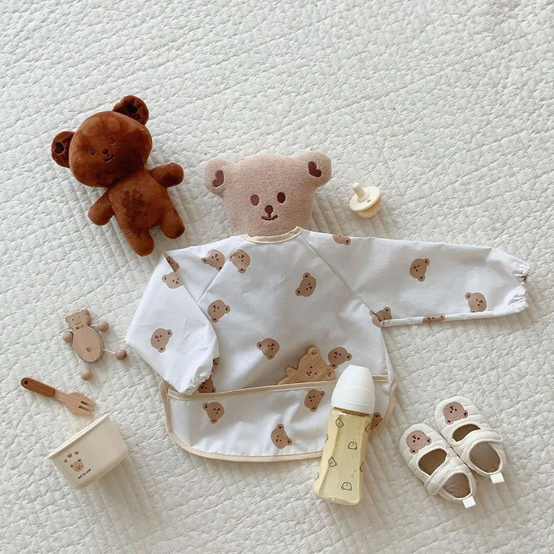 

MILANCEL Baby Bibs Water Proof Newborn Bib Korean Pocket Toddler Gown Fashion Infant Bibs