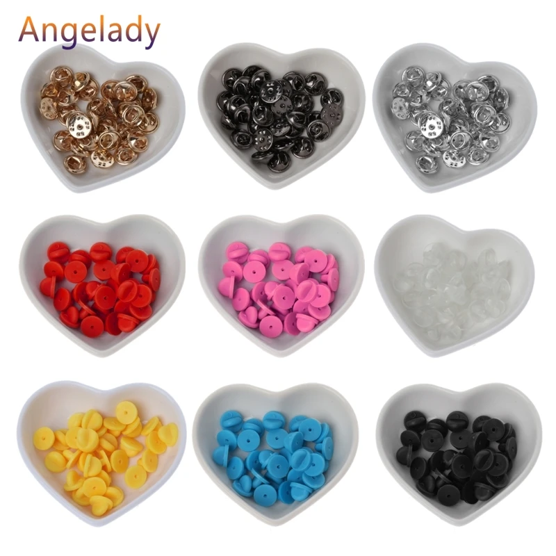 30 шт. Удобная подходящая бабочка клатч резиновая булавка для спины Замена брошь в