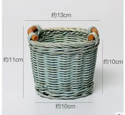 DIY Ротанговые мини декоративные плетеные корзины плетеная корзина для хранения Настольный Органайзер держатель ручки цветочные горшки домашний декор - Цвет: D