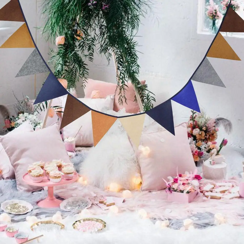 

2.8m Length 12 Flags Brown Non Woven Fabric Wedding Decoration Nonwoven O5j3 Baby Party Diy Room Pennant Fl Birthday H1x8