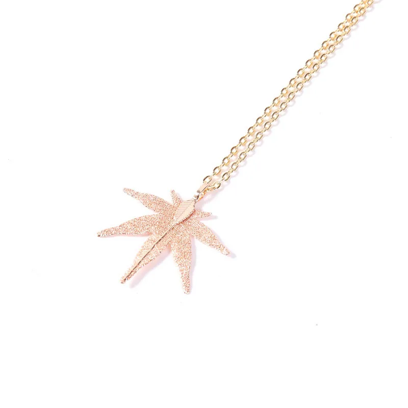 Прямая поставка модный ожерелье кленовый лист Подвеска в виде листа конопли