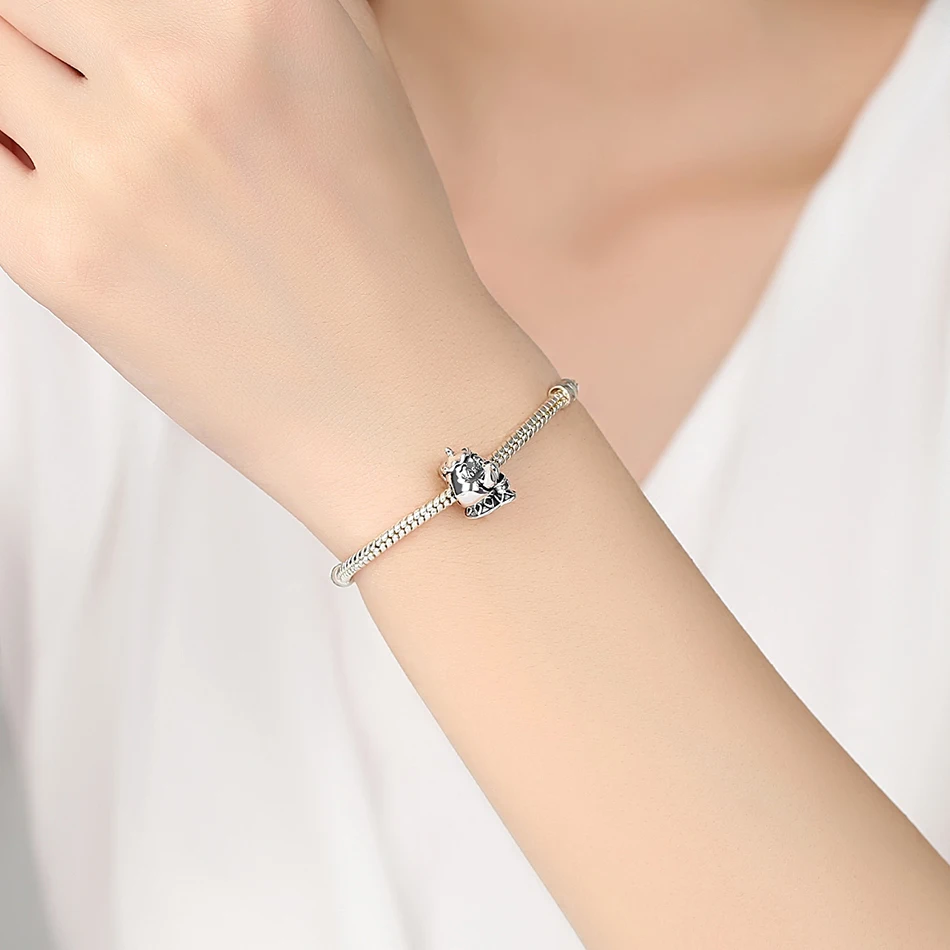 ELESHE 925 Sterling Silver Bead Creative Tea Pot Charm Beads Fit Bracelet Women Diy Bracelets Bangles Jewelry | Украшения и