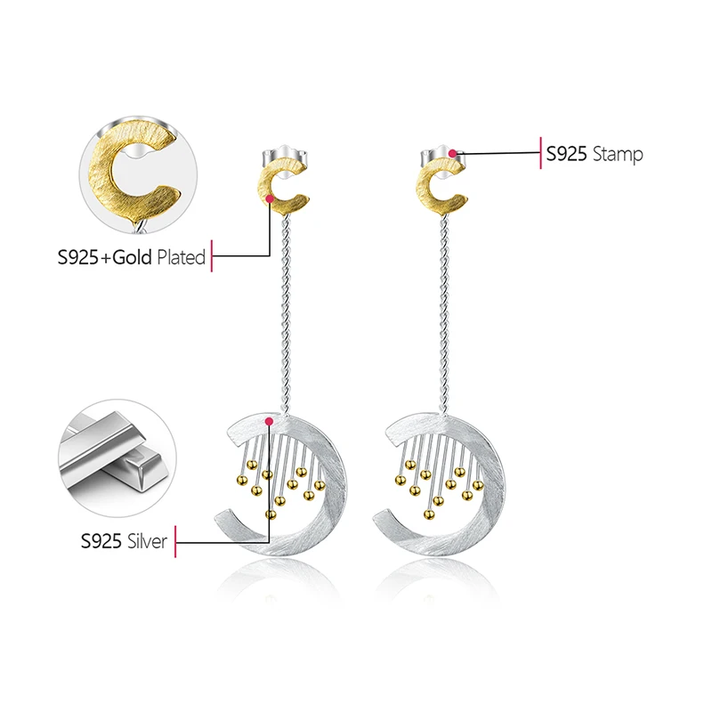 Lotus Fun реальные 925 пробы серебро ручной работы ювелирные украшения творческий Восточный элемент Винтаж шторы длинные висячие серьги для женщи