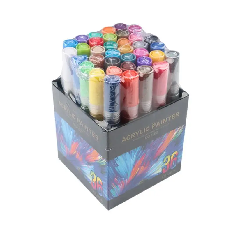 

4/8/12/15/24/36 Colors Acrylic Paint Marker Pen Detailed Marking for DIY Album W8ED