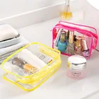 Прозрачная косметичка, портативный дорожный органайзер для косметики из ПВХ, водонепроницаемая вместительная сумка для хранения, Женский чехол на молнии для туалетных принадлежностей