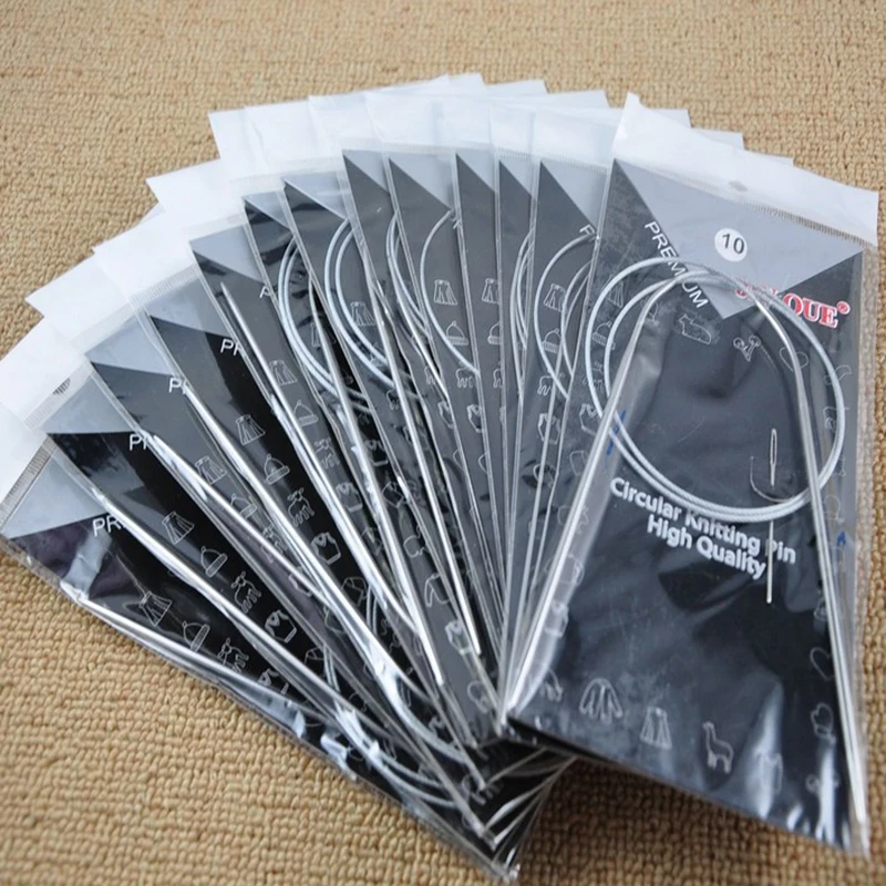 Набор круглых вязальных игл из нержавеющей стали 11 шт./компл. 80 см спицы для