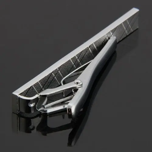 

Simple Men Necktie Silver Tone Metal Clamp Tie Clip Clasp Bar Pin Wedding