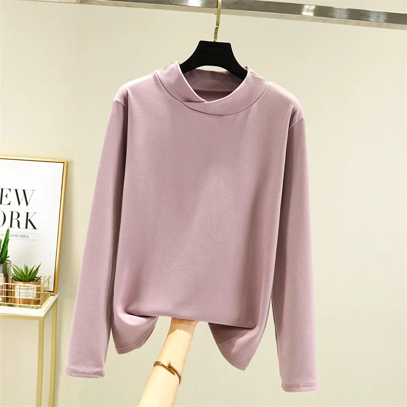 Футболка женская осенне-зимняя матовая Тепловая Облегающая рубашка с V-образным