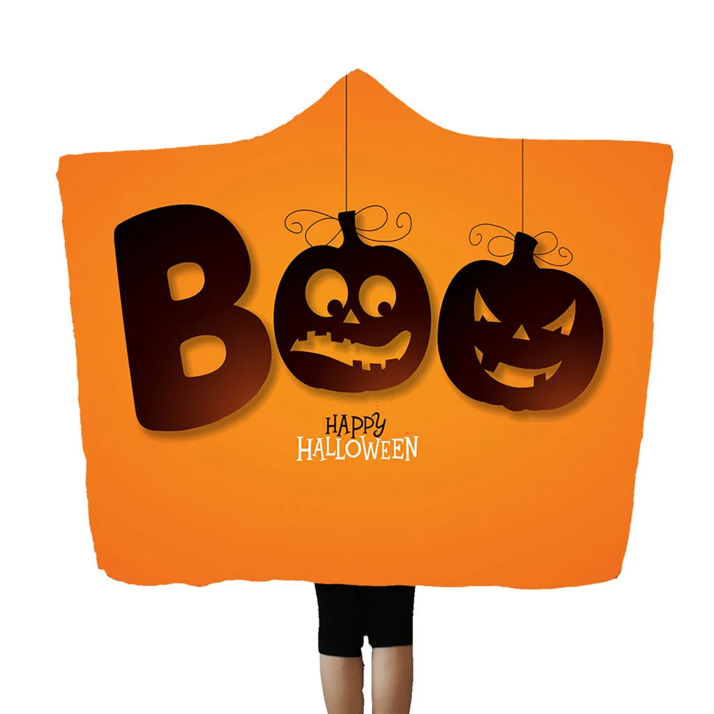 Хэллоуин декоративная Тыква с капюшоном Одеяло плащ-накидка одеяло кондиционер