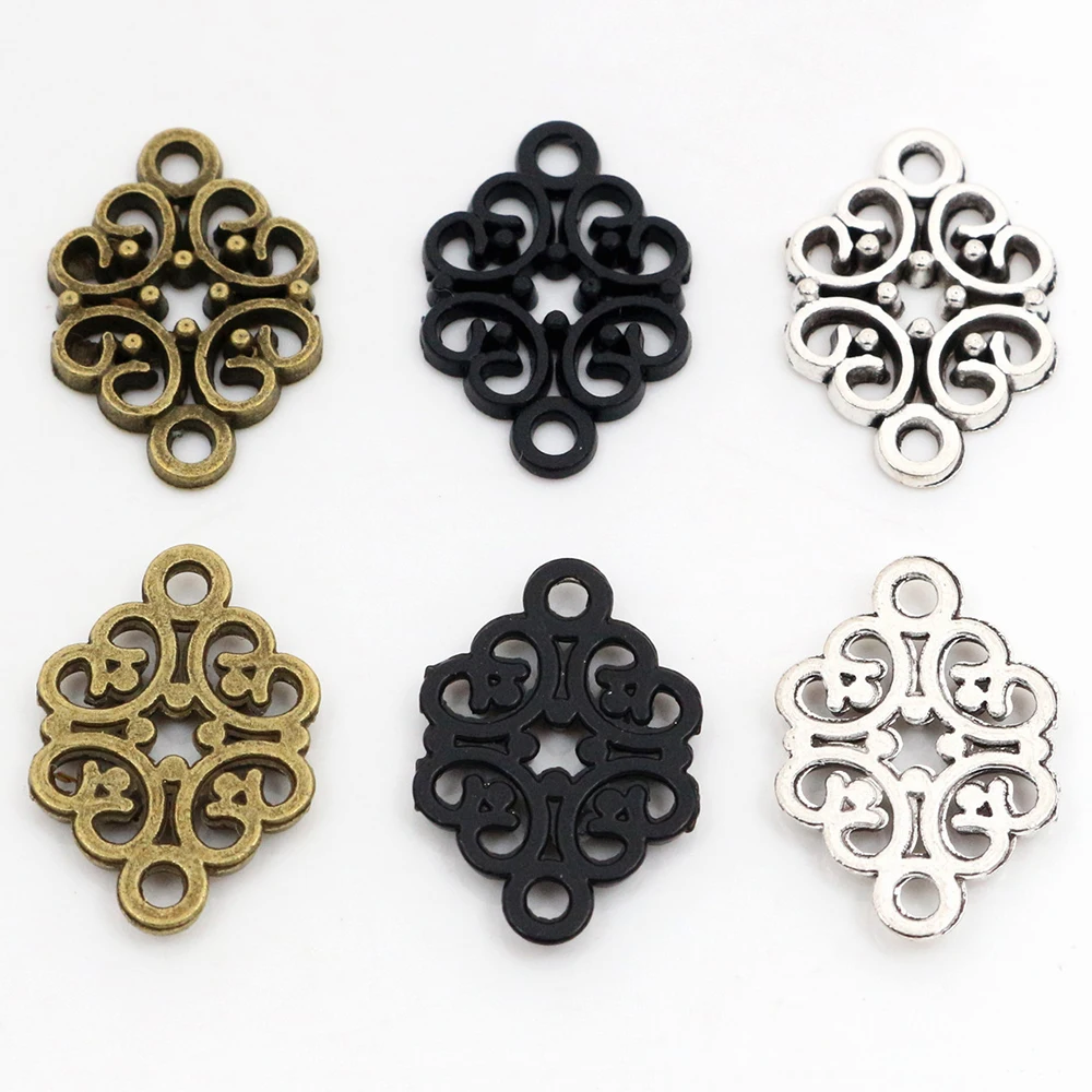 20x13 мм 20 шт античное посеребренное/бронзовое/черное покрытие цветок стиль