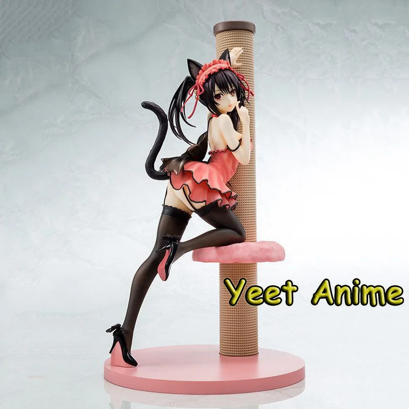 

Anime Figure Date A Live Tokisaki Kurumi Kawaii Cat Girl Cat Ears Sexy Girls PVC Action Figure Model Doll Nekomusume Toys 24CM