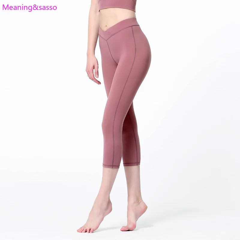 Для Женщин Йога Штаны Нейлон Леггинсы длиной до щиколотки с высокой талией брюки