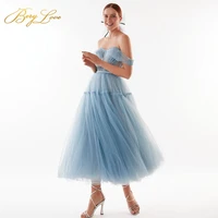 berylove off the shoulder sky blue evening dresses a line tulle sweetheart party dress lace up ankle length celebrity dresses