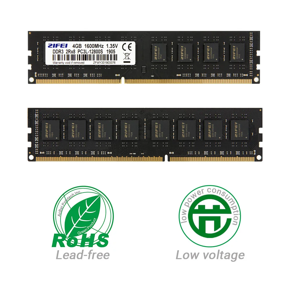 DDR3 RAM 4GB 1600MHZ/1333MHZ DDR3L 1 35 v 240Pin 2R * 8 Intel/AMD UDIMM NON-ECC ZIFEI настольная память поддержка