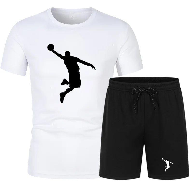 

Summer men's brand sportswear shorts suit short-sleeved breathable T-shirt shorts casual wear men's basketball training suit