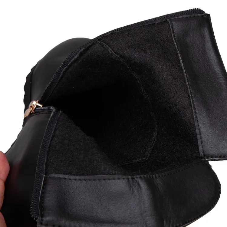 Женские свадебные сапоги PXELENA белые с жемчугом кристаллами цепочкой и бантом на