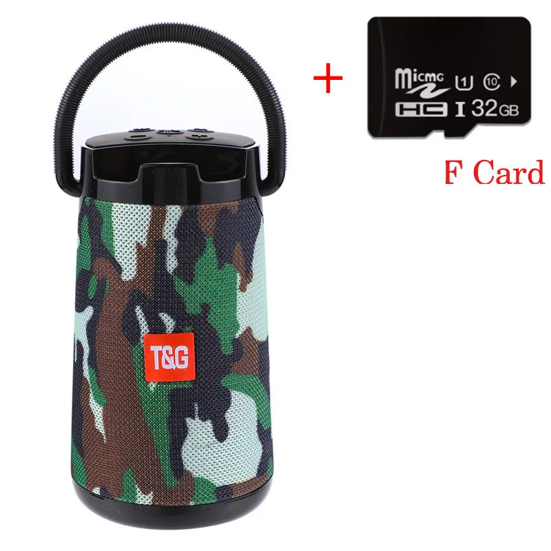 Camouflage and 32G 30W High power wireless bluetooth speaker outdoor waterproof caixa de som portable audio ubwoofer with AUX TF Card Box TG138 - Цвет: Camouflage and 32G