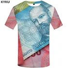 KYKU Money футболка Мужские Винтажные футболки 3d геометрические футболки Повседневная Чили рубашка принт Harajuku аниме одежда короткий рукав