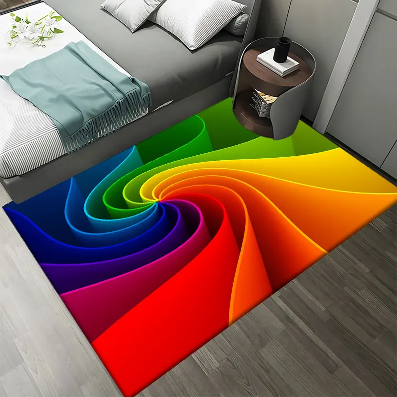 Радужный ковер для гостиной коврик ванной нескользящий мультяшный спальни кухни
