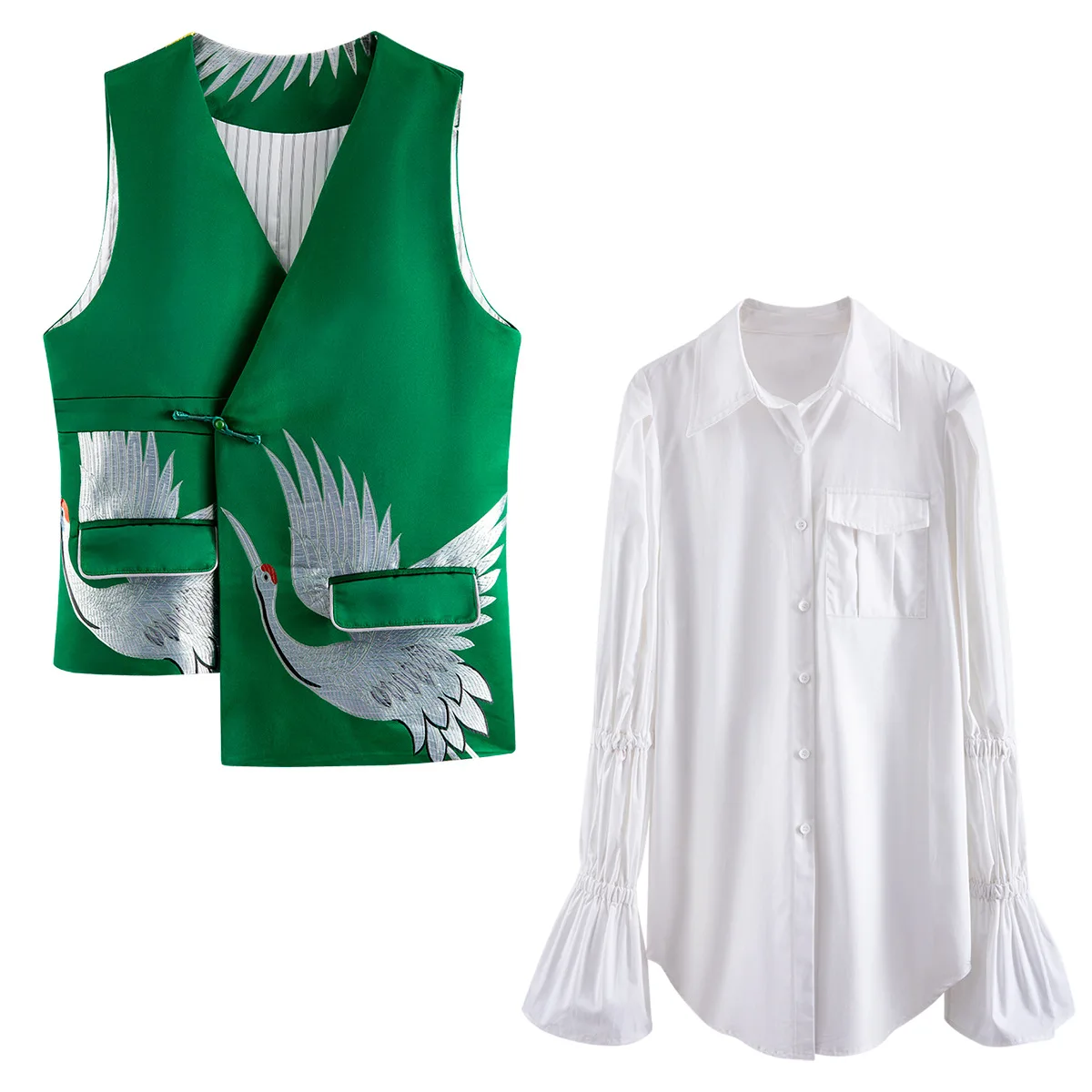 Getвесенний женский жилет с неровным v образным вырезом винтажный вышивкой