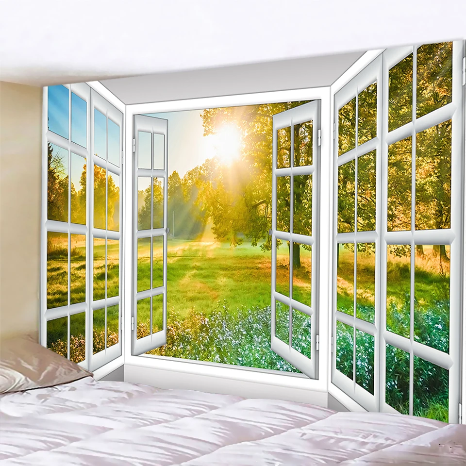 Красивый фон с глубоким лесом тканевый гобелен ведро настенный подвесной матрас