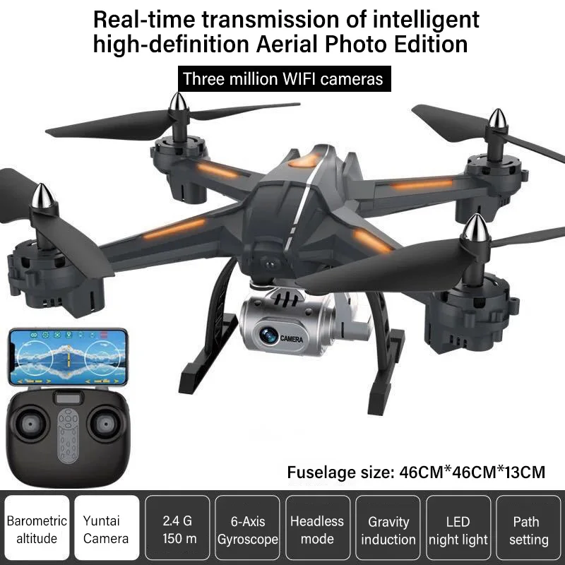 Горячая rc вертолет 20 мин Летающий Дрон с 1080P WiFi FPV камера RC Квадрокоптер электрическая игрушка Дрон самолет подарок на день рождения - Цвет: black 3mp camera