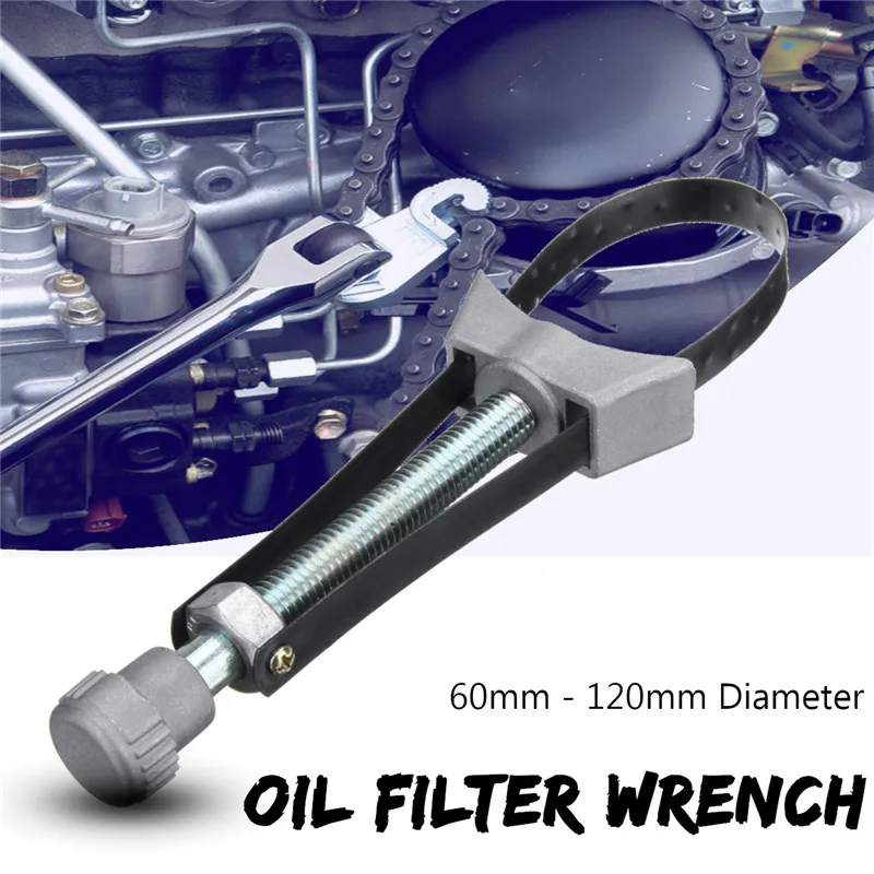

1Pc Car Auto Oil Filter Wrench Durable Convenient Removal Tool Strap Wrench Diameter Adjustable 60mm To 120mm