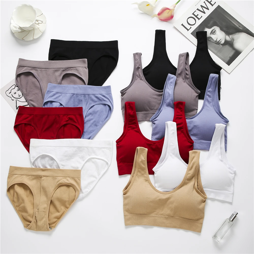Женский бесшовный бюстгальтер трусики комплект сексуального нижнего белья