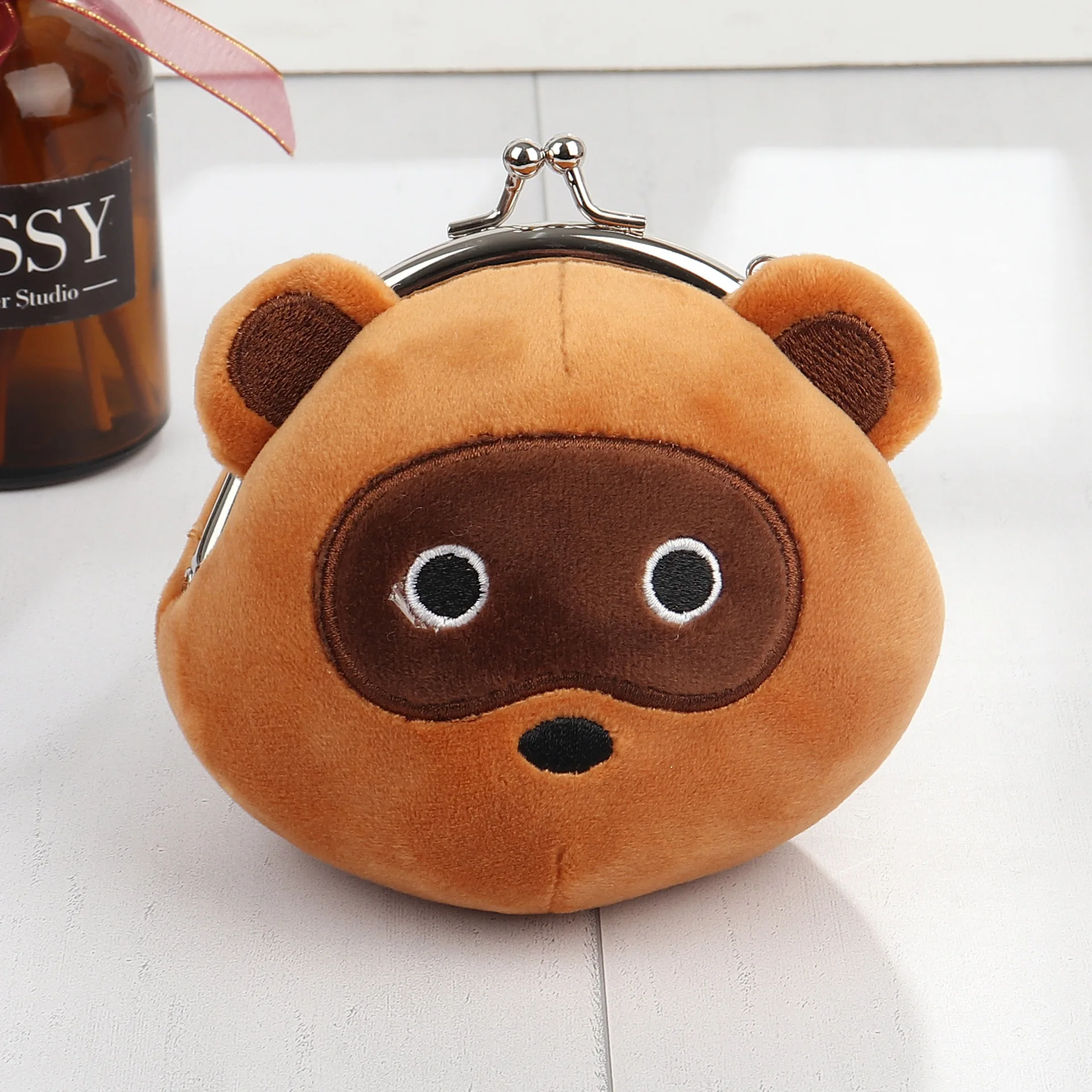 

New Trend Exquisite Animal Head Figurines Wallet Keychain Cute Cartoon Multi-Function Small Wallet Key Chain Popular Keyring
