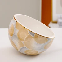 ceramic peel bowl trash can desktop mini wastepaper basket home porcelain snack fruit tray ktv storage bucket table ornaments 4l