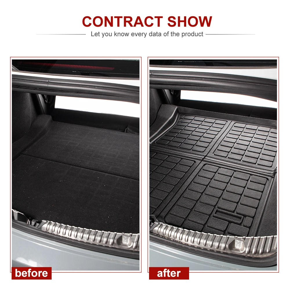 

Heenvn New Model3 Trunk Mats Customized Car Rear Trunk Storage Mat Cargo Tray Waterproof Pads Model 3 2021 Accessories