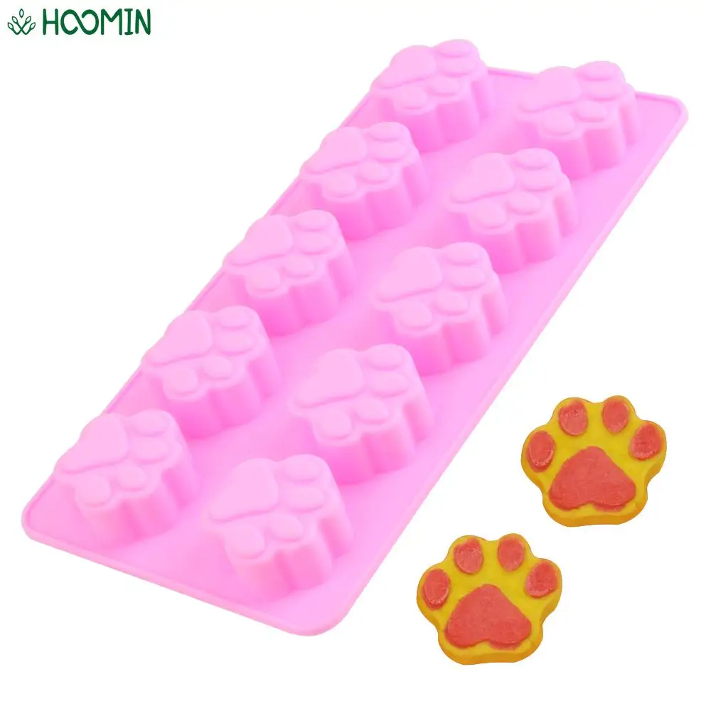 

2 in 1 Creative Dog Bone Dog Footprint Cake Mold Chocolate Mold Cute DIY Pet Cat Dog Paws Silicone Baking Mold Kitchen Gadgets