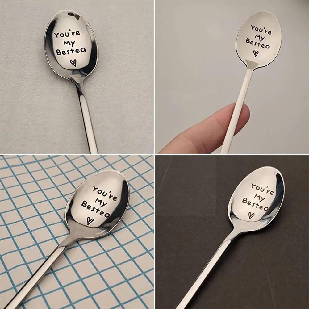 

Creative Steel Coffee Spoon Personalized Spoons Gift Tableware Lettering Exquisite Accessories Couple Tableware K3D6