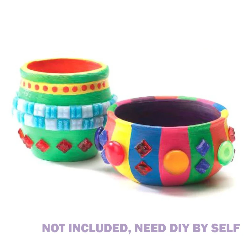 

New Children Handicraft Art Toys Funny Hand Made Ceramic Pottery Wheel with DIY Clay Kits Pigment Device for Kids Gift