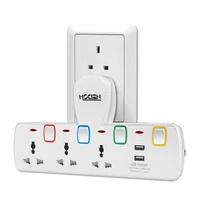 mscien 3 way plug extension with 2 usb multiplug wall socket extension with individually switches and neon indicators 13amp exte