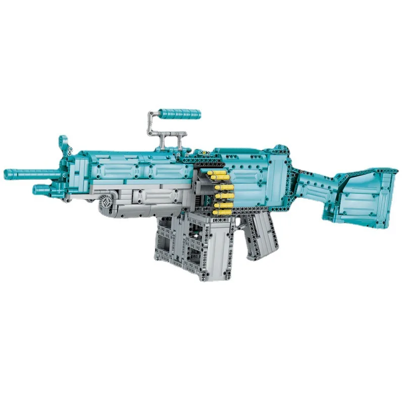 

Gulo gulo 1588Pcs Military Series M249 Automatic Gun Electric Motor Building Blocks City Weapon Bricks Toys Kids Birthday Gifts