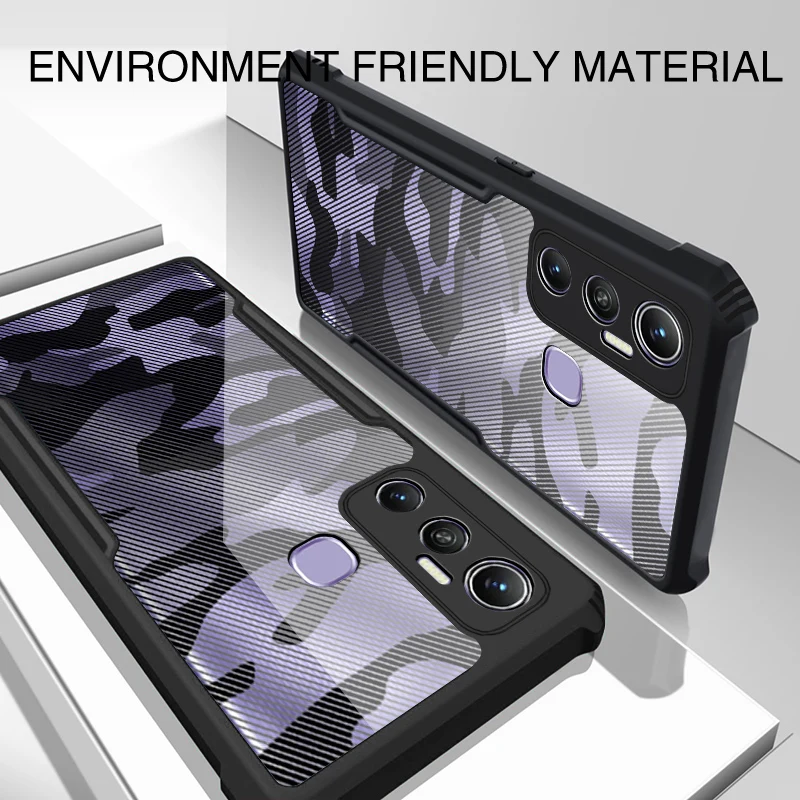 rzants for infinix hot 11 11s case hard camouflage beetle cover tpu half clear phone shell military cool casing free global shipping
