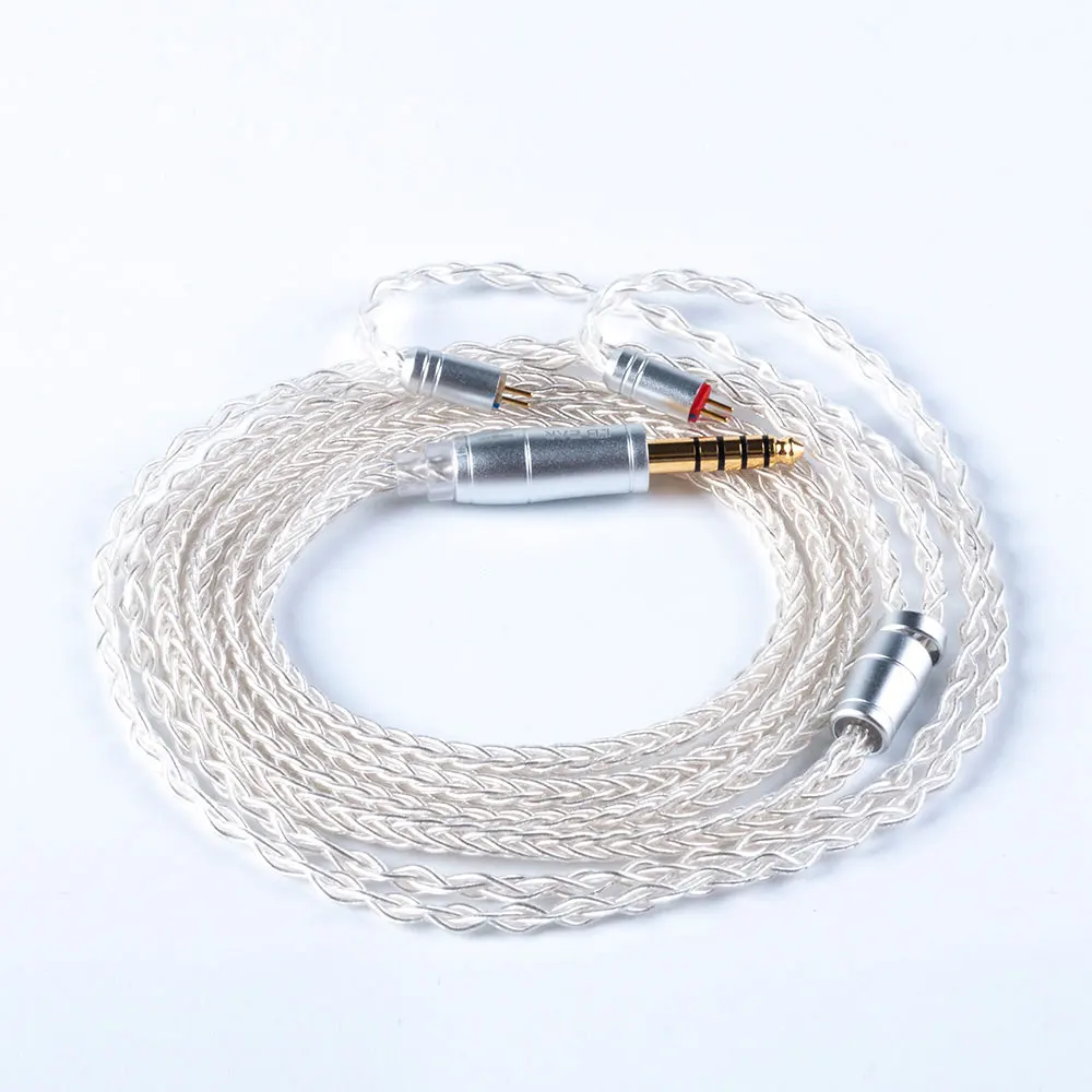 Prata com Fio Fone de Ouvido Fones de Ouvido Kbear Núcleo Atualizado Cabo 2pin – Mmcx Qdc Jogos Fone Ks1 Ks2 Tri Meteoro Iems 8