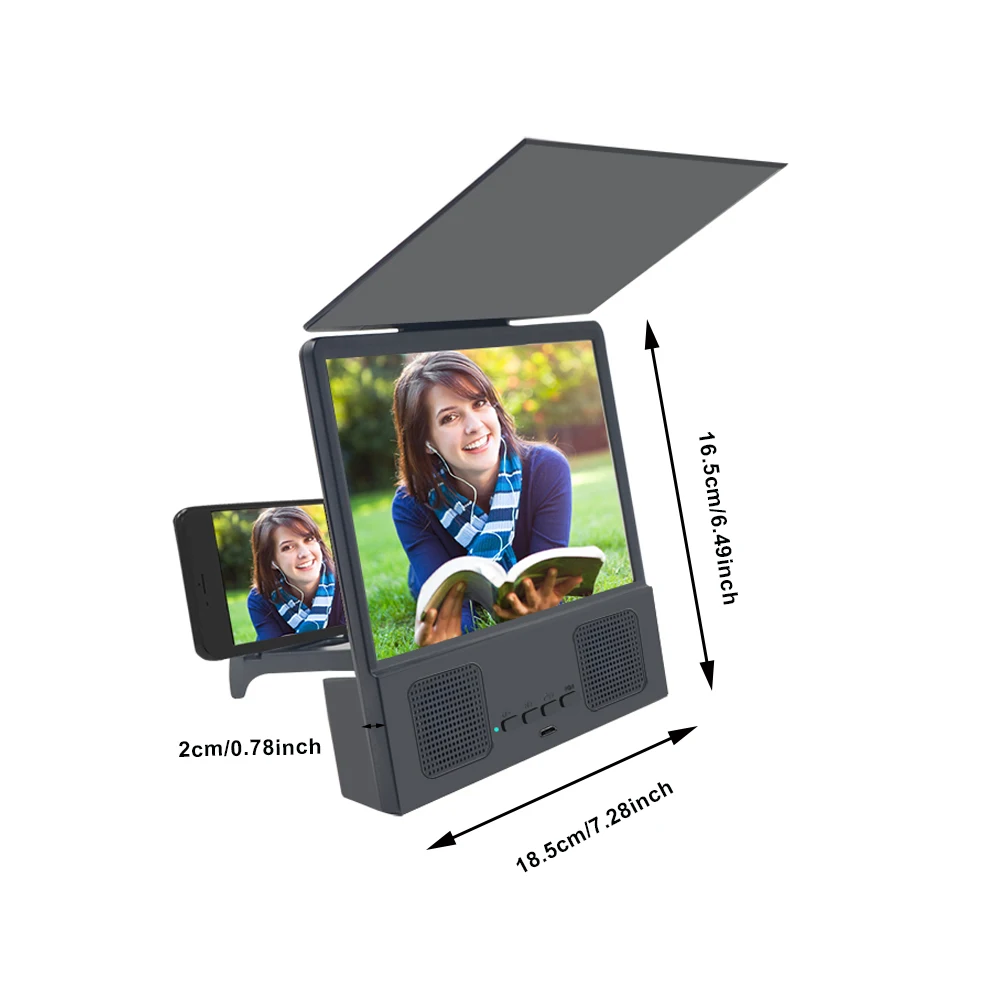 8-дюймовый усилитель экрана мобильного телефона аудио Bluetooth складной изогнутый