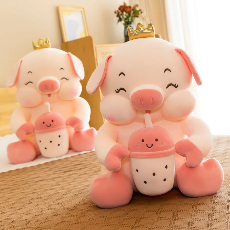 

Free ship 32/40/50cm kawaii bottle pig plush toy children cute large doll girls bed sleeping pillow hugs christmas birthday gift