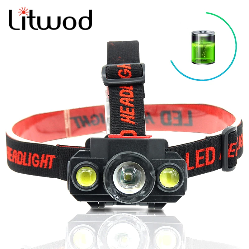 

Головной Светодиодный фонарь XP-G Q5 COB, регулируемый головной фонарь для рыбалки, USB Перезаряжаемый Головной фонарь с аккумулятором 18650, Голов...