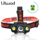 Головной Светодиодный фонарь XP-G Q5 COB, регулируемый головной фонарь для рыбалки, USB Перезаряжаемый Головной фонарь с аккумулятором 18650, Головной фонарь, светсветильник льник для кемпинга