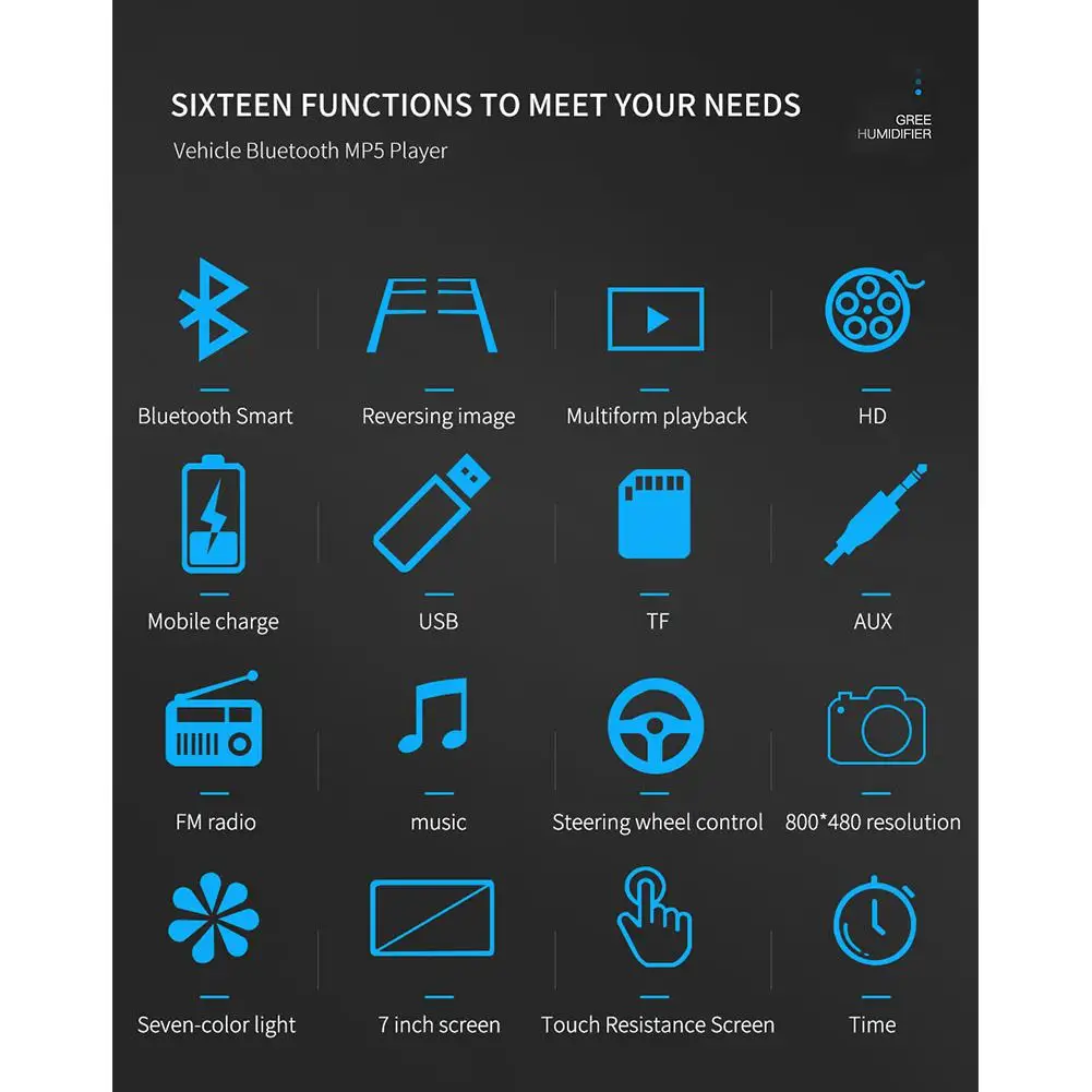 Мультимедийный проигрыватель MP5 с USB и Bluetooth автомобильный радиоприемник